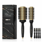 OPEN BOX - Ellen Evyse 2 in 1 Ceramic Round Brush for Blow Drying,Ceramic Barrel