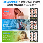 TENS EMS Unit Muscle Stimulator for Pain Relief Therapy - 4 in 1 TENS & EMS &