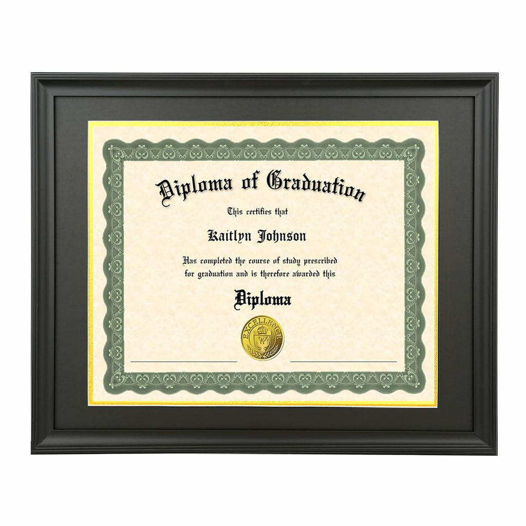LTYHHK 11x14 Diploma Frame Solid Wood Black, Displays 11x14 Diplomas with Black