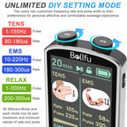 TENS EMS Unit Muscle Stimulator for Pain Relief Therapy - 4 in 1 TENS & EMS &