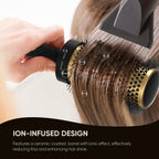 OPEN BOX - Ellen Evyse 2 in 1 Ceramic Round Brush for Blow Drying,Ceramic Barrel