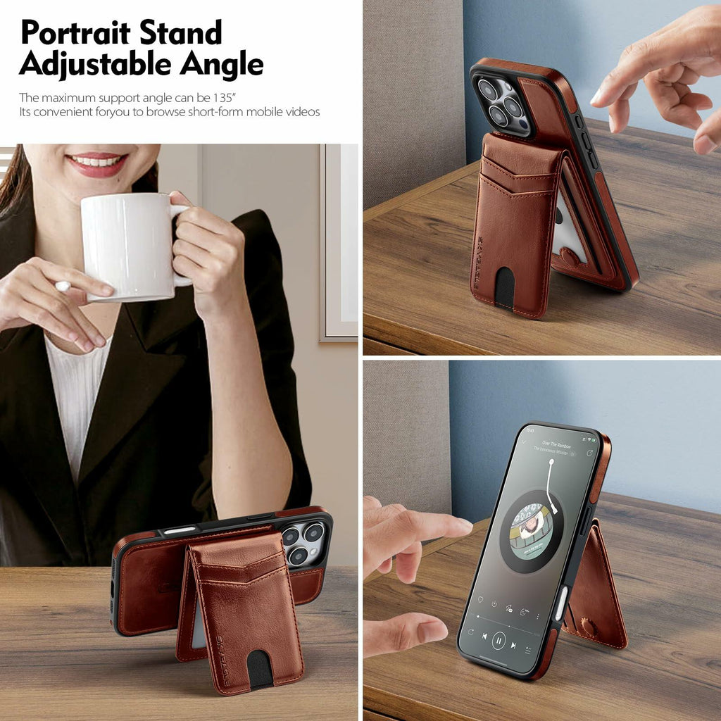 SkyEagle Compatible with Magsafe 2 in 1 Detachable iPhone 16 Pro Wallet Case