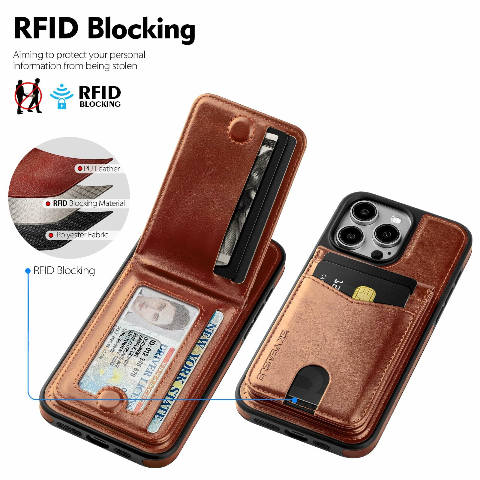 SkyEagle Compatible with Magsafe 2 in 1 Detachable iPhone 16 Pro Wallet Case