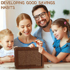 Wooden Money Saving Box for Kids & Adults - Reusable $10,000 Savings Challenge