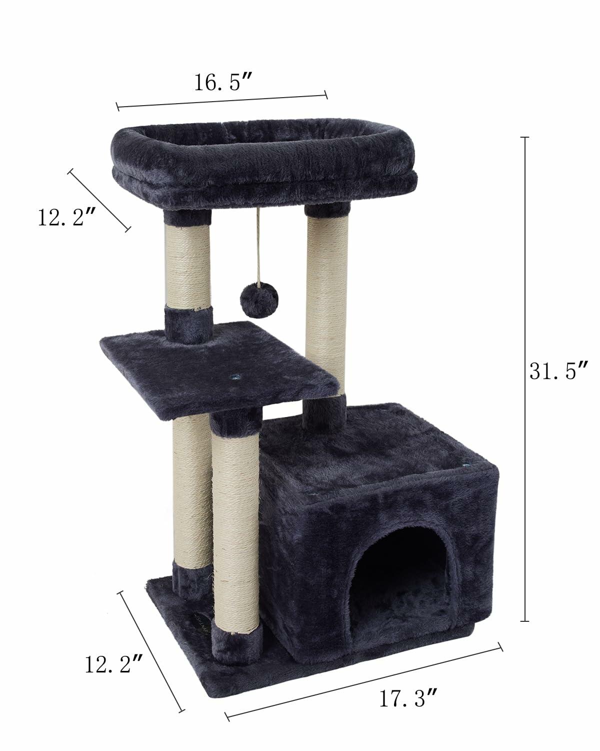 OPEN BOX - FISH&NAP Cute Cat Tree Kitten Cat Tower for Indoor Cat Condo Sisal