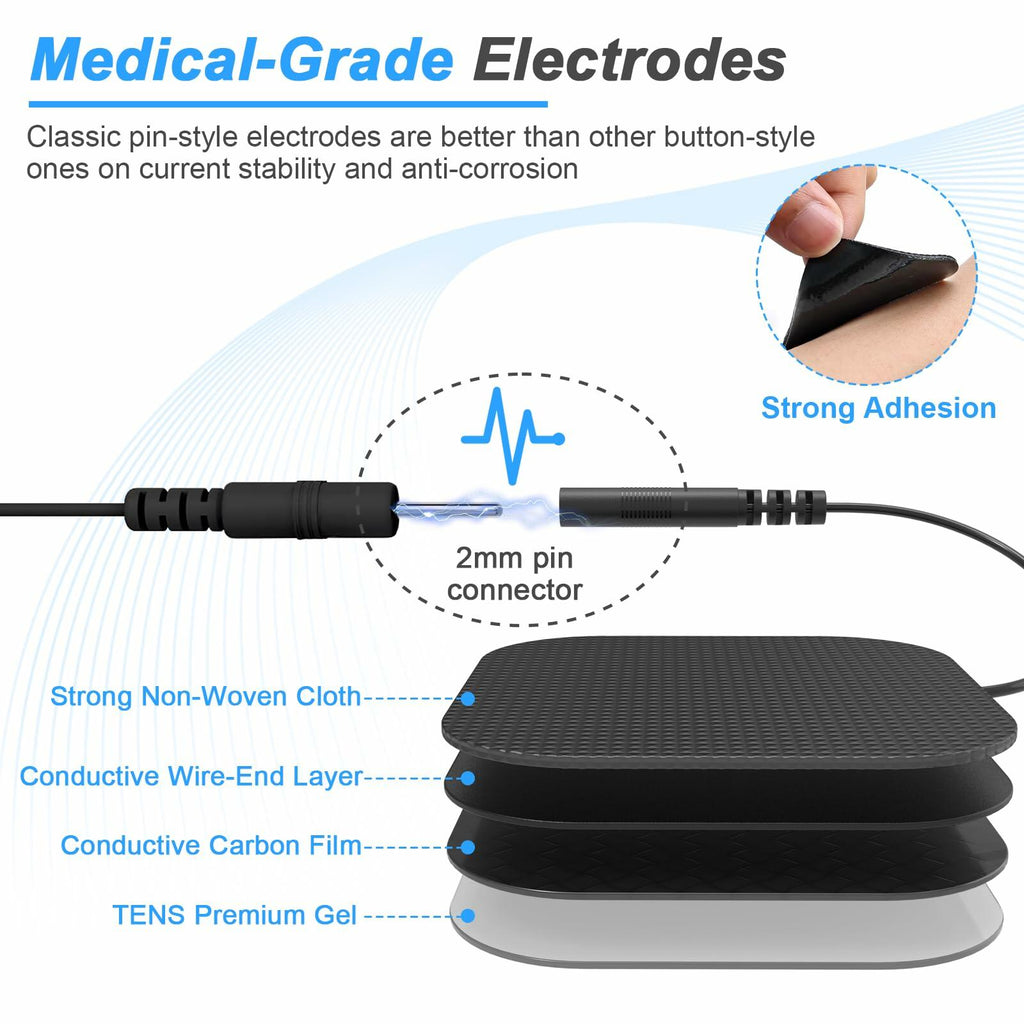 TENS EMS Unit Muscle Stimulator for Pain Relief Therapy - 4 in 1 TENS & EMS &