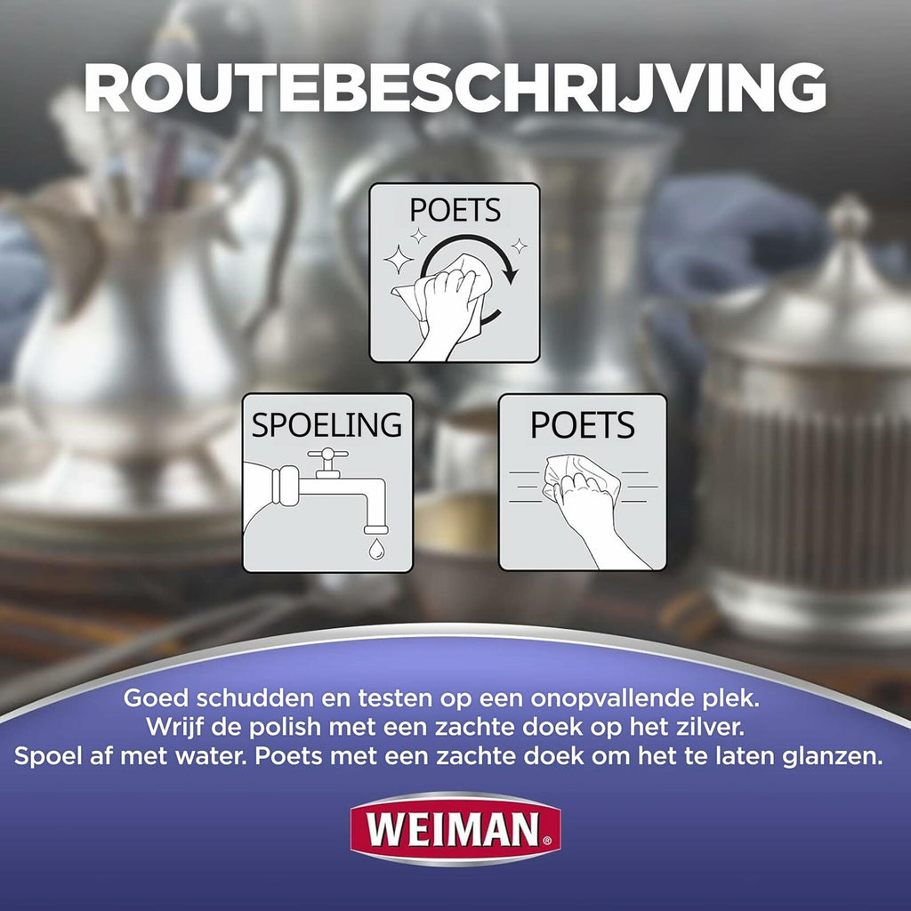 Weiman Silver Cream Cleaner 3-in-1, Anti-Tarnish Technology, Safely Clean,
