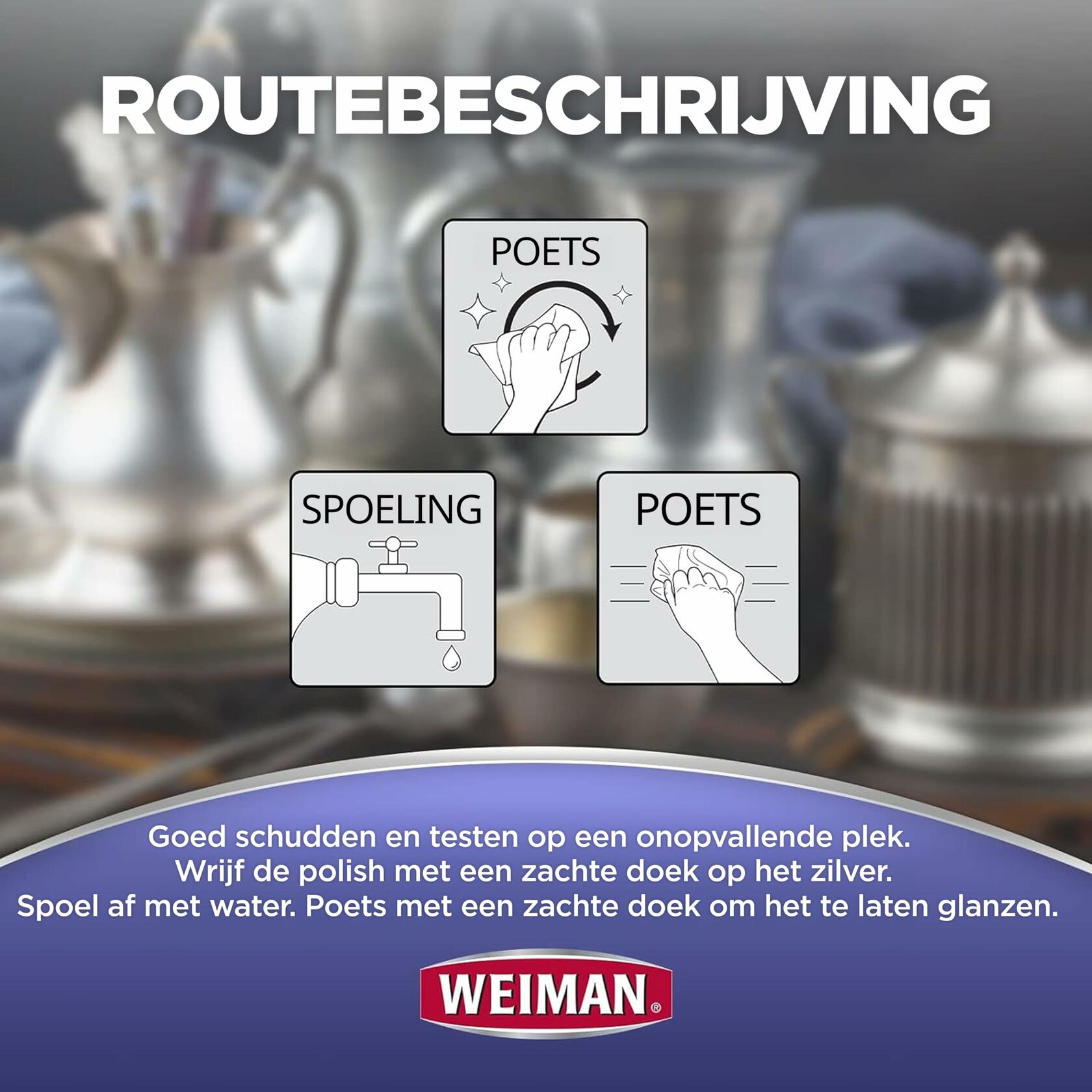 Weiman Silver Cream Cleaner 3-in-1, Anti-Tarnish Technology, Safely Clean,