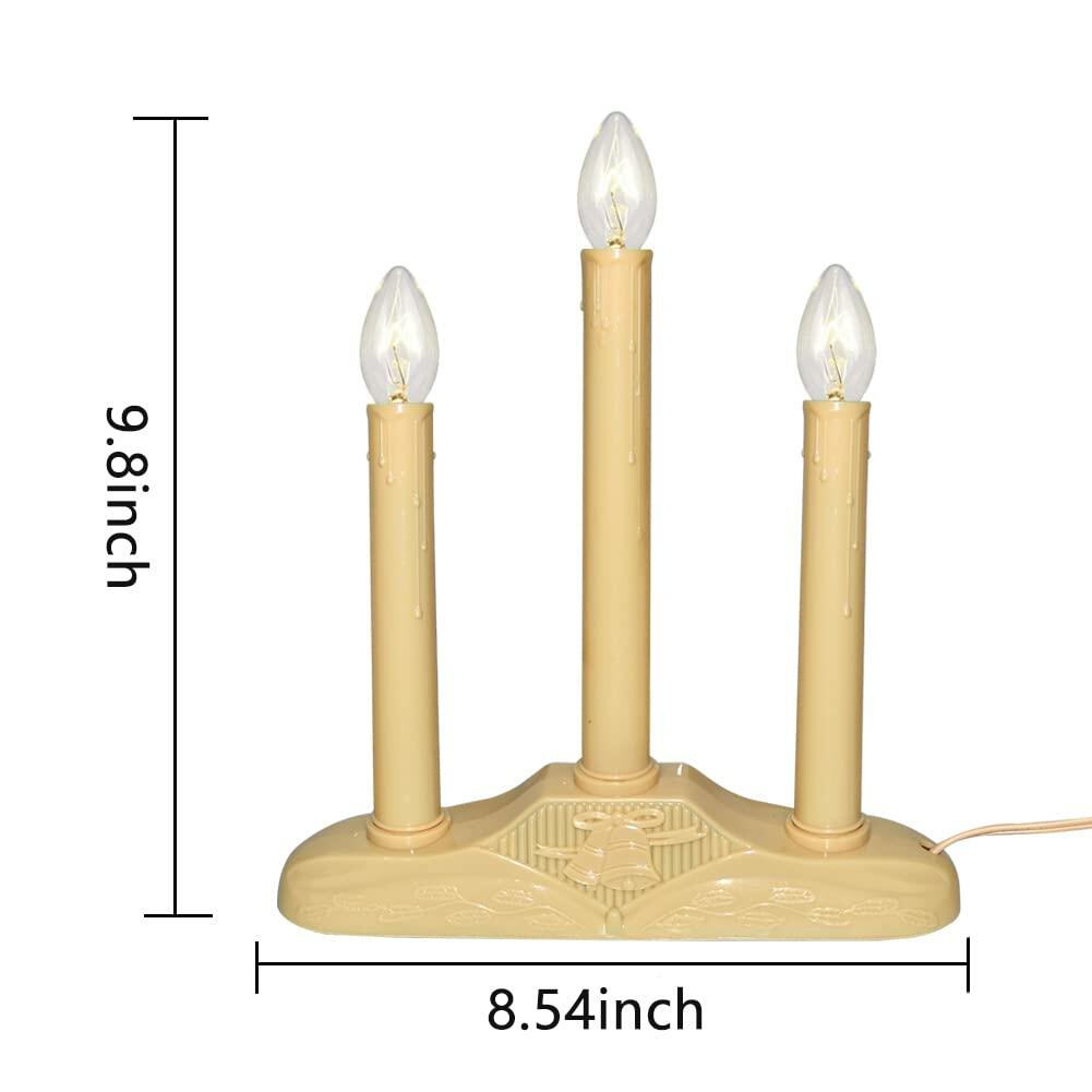 10 Count Pallerina 3 Light Christmas Window Candles, Electric Window Candles