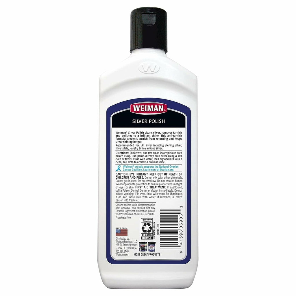 Weiman Silver Cream Cleaner 3-in-1, Anti-Tarnish Technology, Safely Clean,