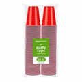 6 Pack Large Amazon Basics Disposable Plastic Party Cups, Red, 18oz, 120 Count