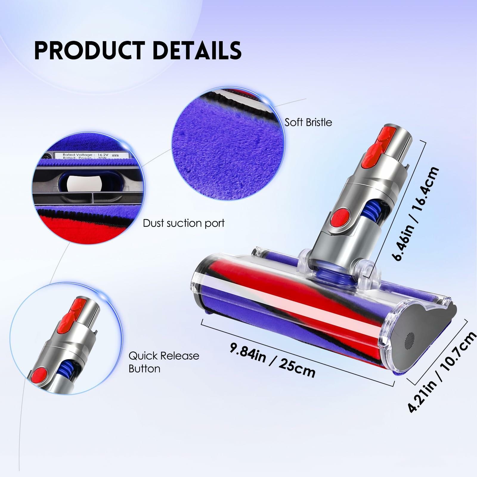 OTTWL Soft Roller Replacement Vacuum Head Compatible with Dyson V7,V8, Cyclone