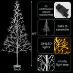 VIHOSE 5 Ft 384 LED Christmas Lighted Birch Trees Christmas Artificial Twig