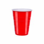 6 Pack Large Amazon Basics Disposable Plastic Party Cups, Red, 18oz, 120 Count