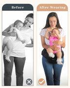 FLEEROSE - CPC-Certified Hip Seat Baby Carrier Grey New Ergonomic Bench Design,