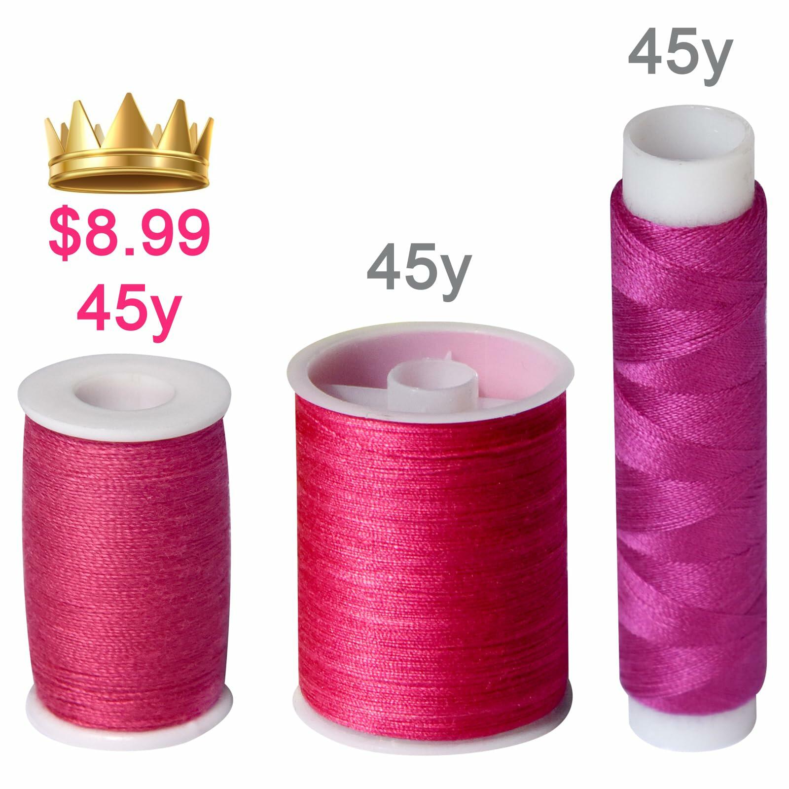 All Purpose Sewing Thread Set - 42 Assorted Rainbow Color Series and White Black