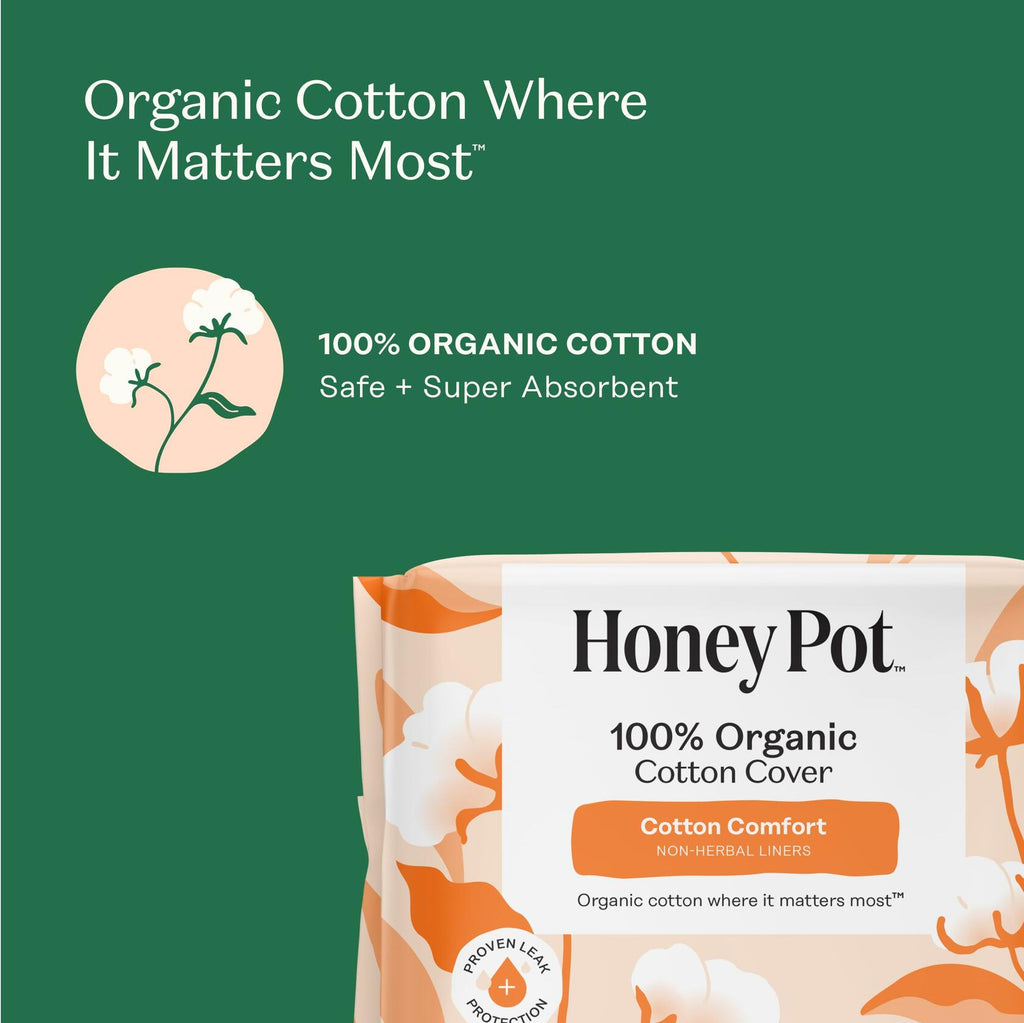 19 Count The Honey Pot Company - Non-Herbal Heavy Panty Liners for Women w/Wings