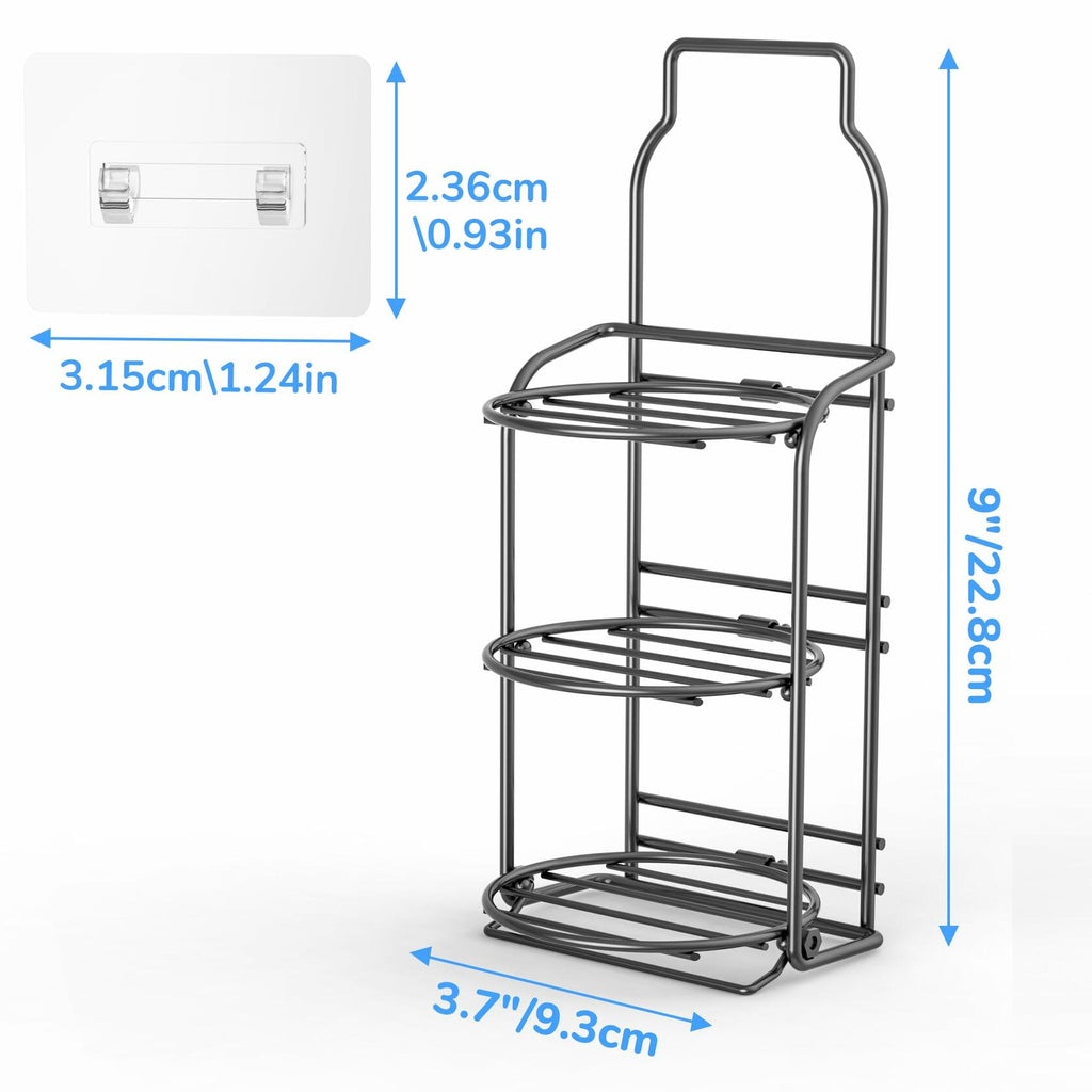 3-Tier Shower Soap Shampoo Bar Holder, Self Adhesive&Freestanding Draining Soap