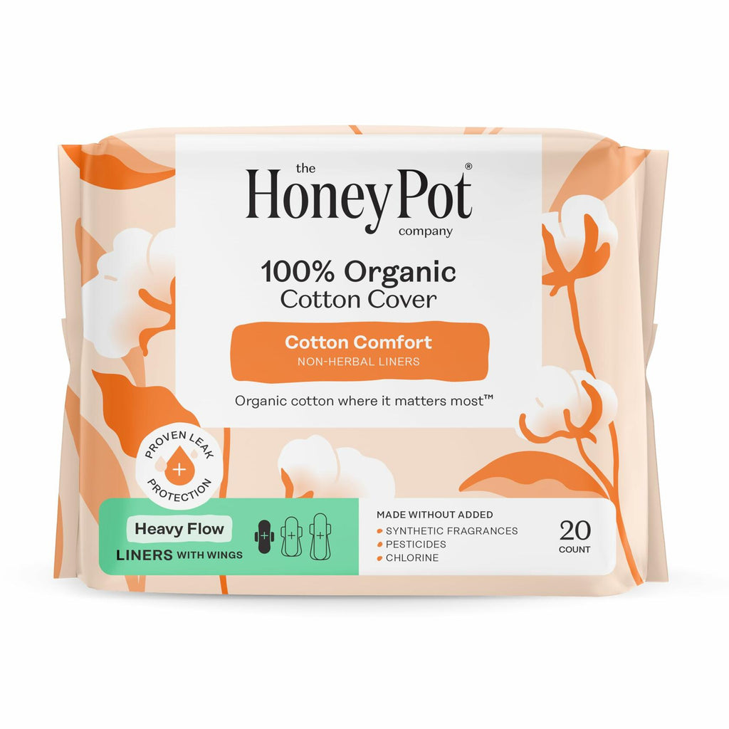 19 Count The Honey Pot Company - Non-Herbal Heavy Panty Liners for Women w/Wings