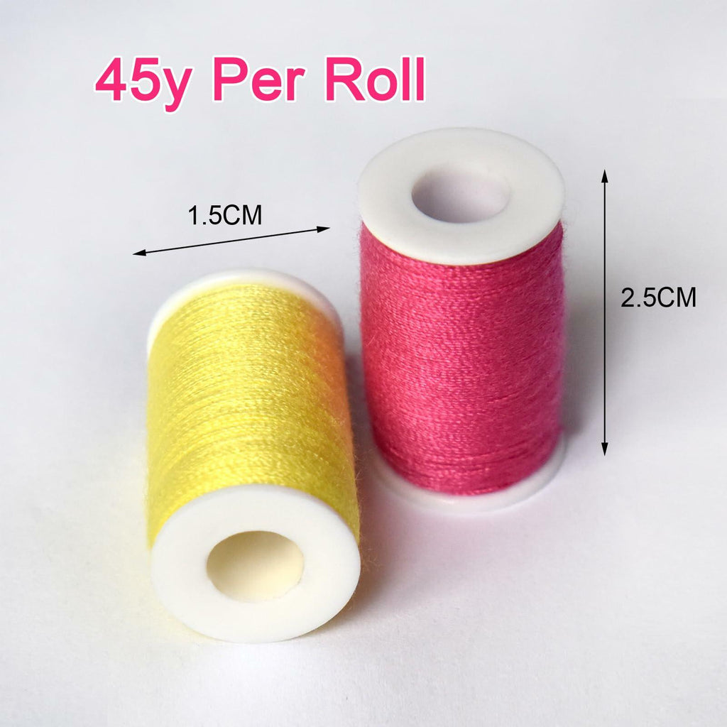 All Purpose Sewing Thread Set - 42 Assorted Rainbow Color Series and White Black
