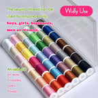 All Purpose Sewing Thread Set - 42 Assorted Rainbow Color Series and White Black