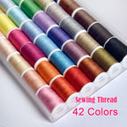 All Purpose Sewing Thread Set - 42 Assorted Rainbow Color Series and White Black