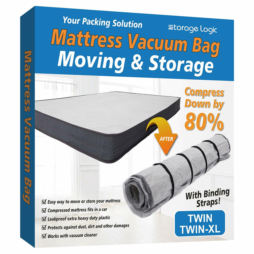 Storage Logic Foam Mattress Vacuum Bag for Moving, Storage, Vacuum Seal Mattress