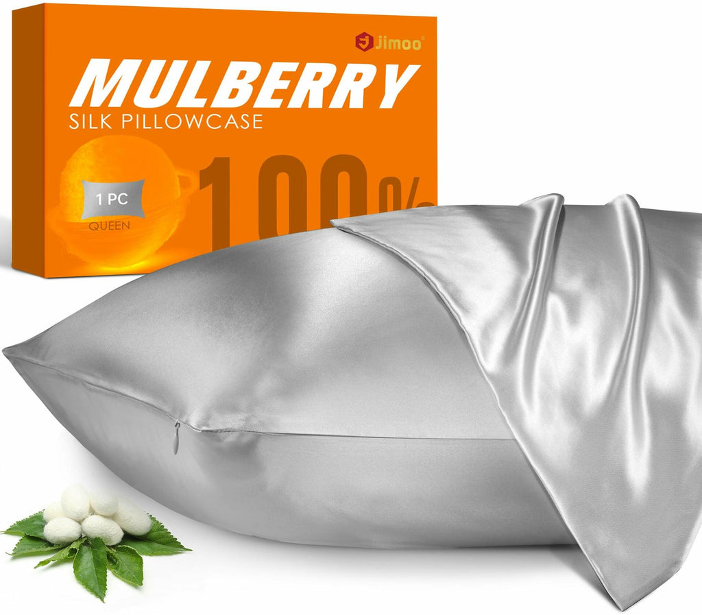 2 Pack 100% Mulberry Silk Pillowcase for Hair and Skin, 22 Momme Pure Natural