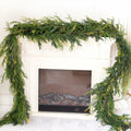 9ft Handmade Christmas Garland,Artificial Cypress Cedar Pine Needles Greenery