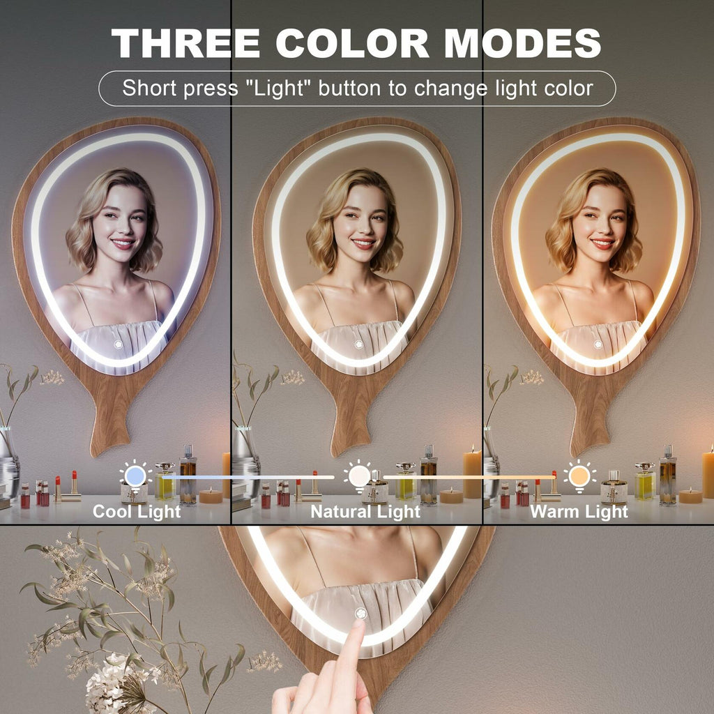 DEXHOM LED Wall Mirror Irregular Asymmetrical Wall Mirror for Living Room