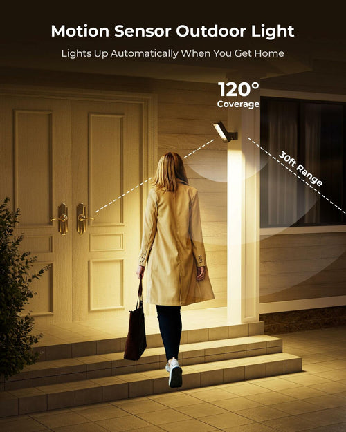 PopoIron Motion Sensor Outdoor Light, 10000mAh Rechargeable 600 Lumen Battery