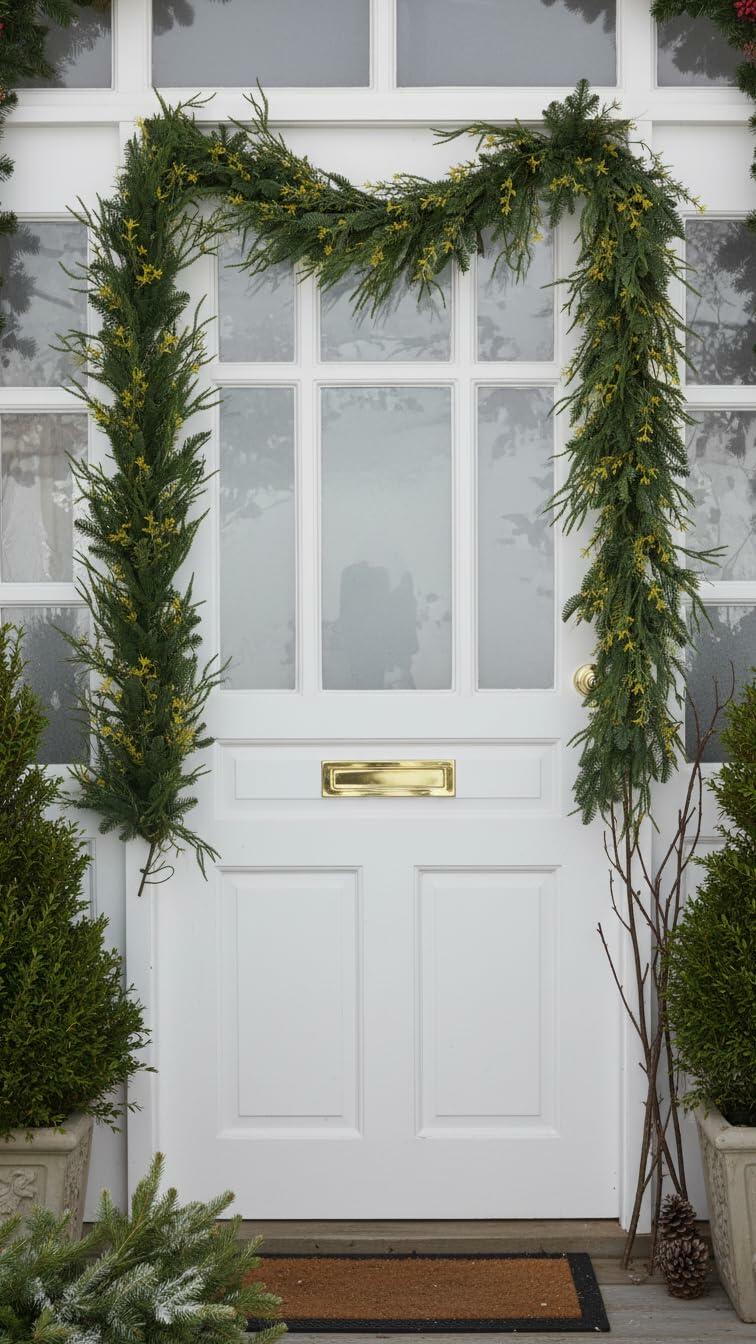 9ft Handmade Christmas Garland,Artificial Cypress Cedar Pine Needles Greenery