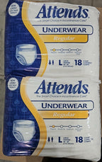 Case of 36 Attends Regular Absorbency Underwear - APV30 Large, 2 Packs of 18