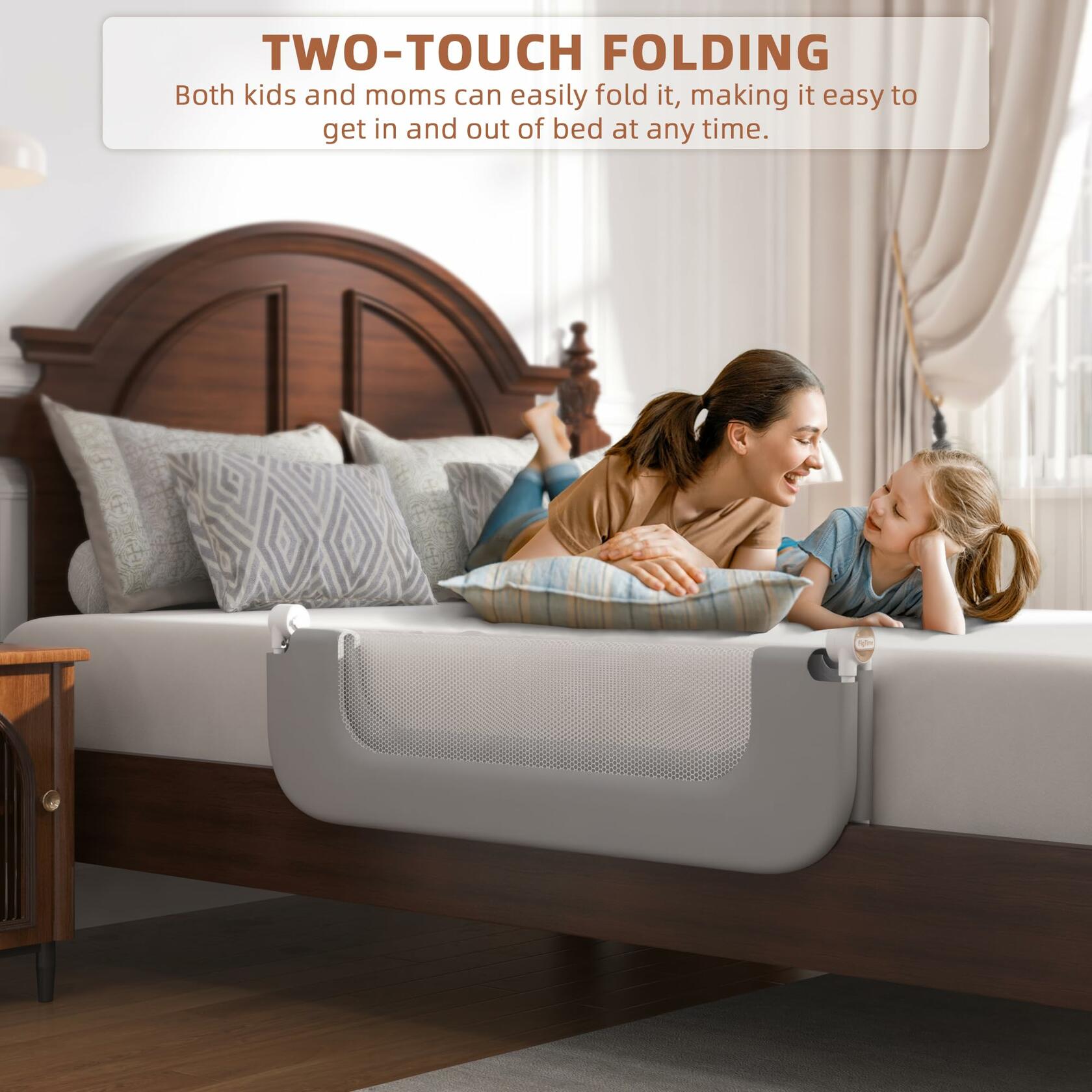 FigTime Bed Rail for Toddlers, Baby Bed Rail Guard for Kids, Toddler Bed Rails