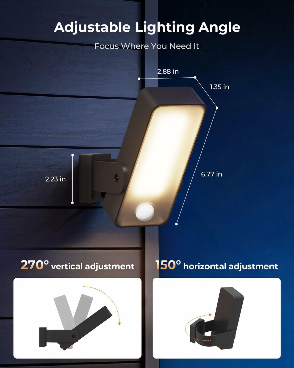 PopoIron Motion Sensor Outdoor Light, 10000mAh Rechargeable 600 Lumen Battery