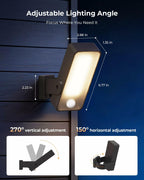 PopoIron Motion Sensor Outdoor Light, 10000mAh Rechargeable 600 Lumen Battery