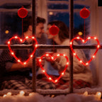 LOLStar Valentines Day Window Lights Decor with Timer, 3 Pack Battery Operated