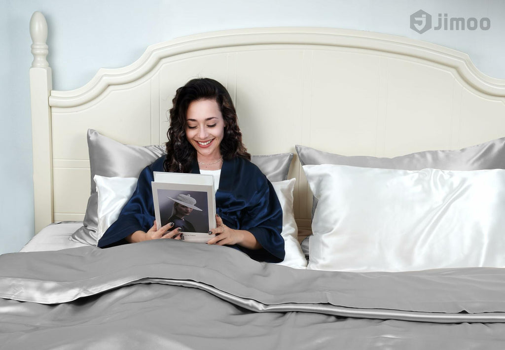 2 Pack 100% Mulberry Silk Pillowcase for Hair and Skin, 22 Momme Pure Natural