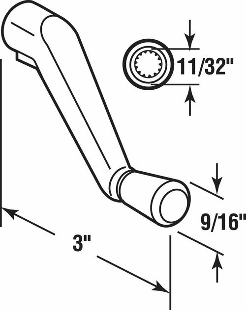 Prime-Line H 3686 11/32 In., Aluminum, Awning Operator Crank Handle (Single