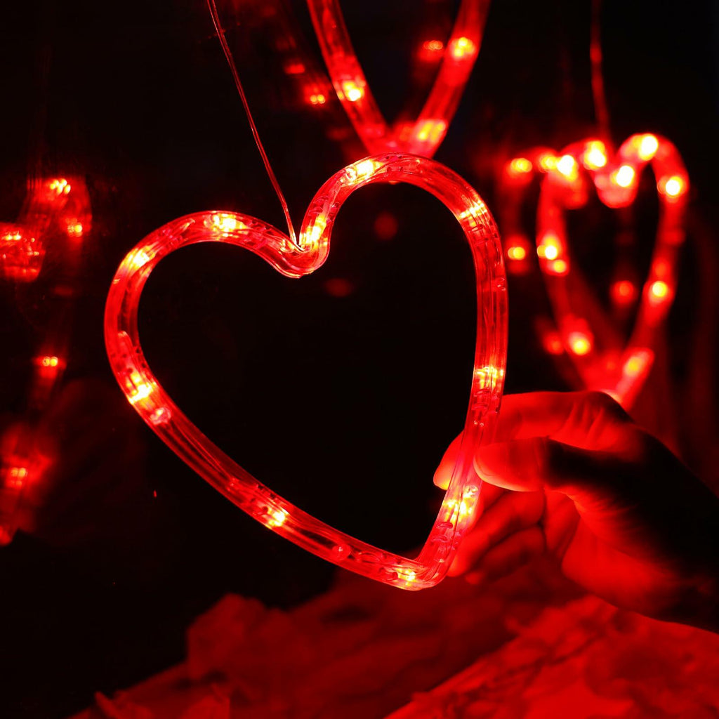 LOLStar Valentines Day Window Lights Decor with Timer, 3 Pack Battery Operated