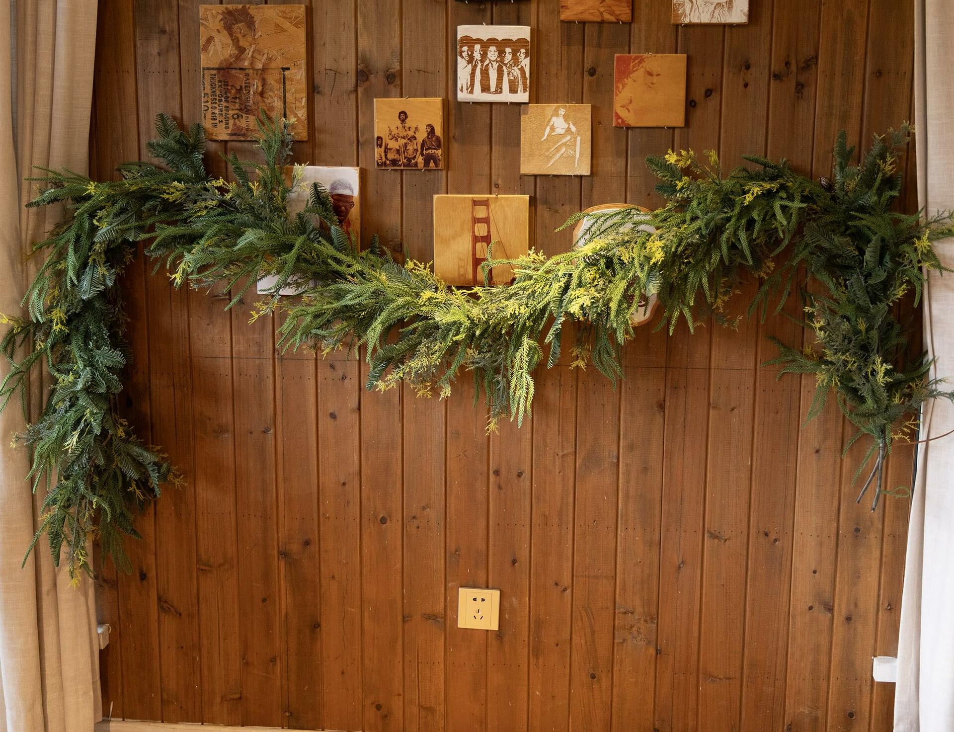9ft Handmade Christmas Garland,Artificial Cypress Cedar Pine Needles Greenery