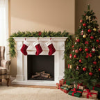 9ft Handmade Christmas Garland,Artificial Cypress Cedar Pine Needles Greenery