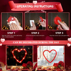 LOLStar Valentines Day Window Lights Decor with Timer, 3 Pack Battery Operated
