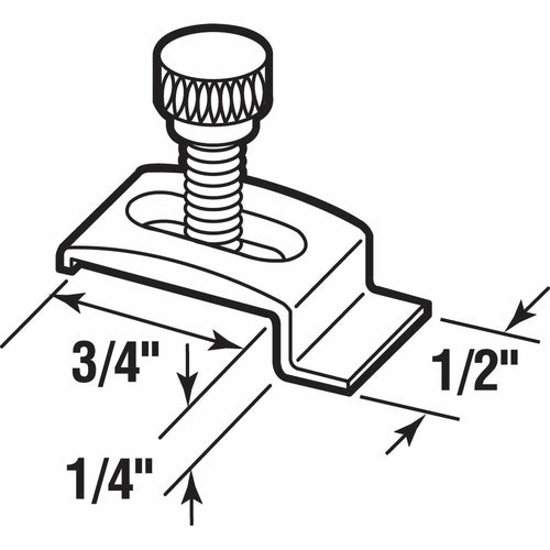 8 Pack Prime-Line T 8725 1/4 In. White Aluminum Storm Door Panel Clip
