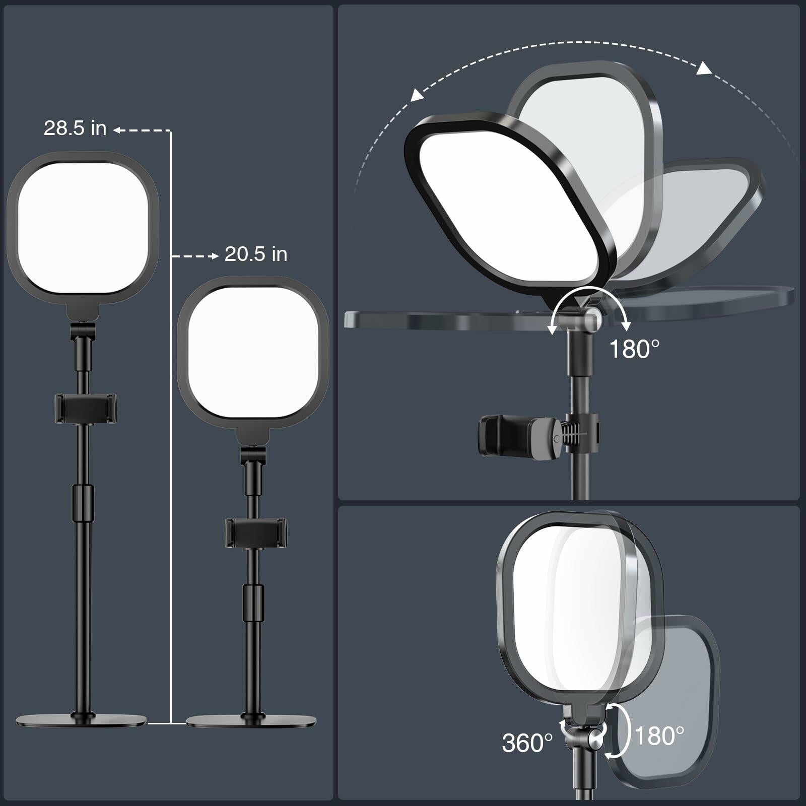 Zoom Lighting for Computer, Adjustable Desk Lighting for Video Calls, 30 Light