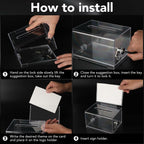 VOISEN Clear Donation Box with Lock,  6.2x4.6x3.9 Inch Ballot Box with Sign