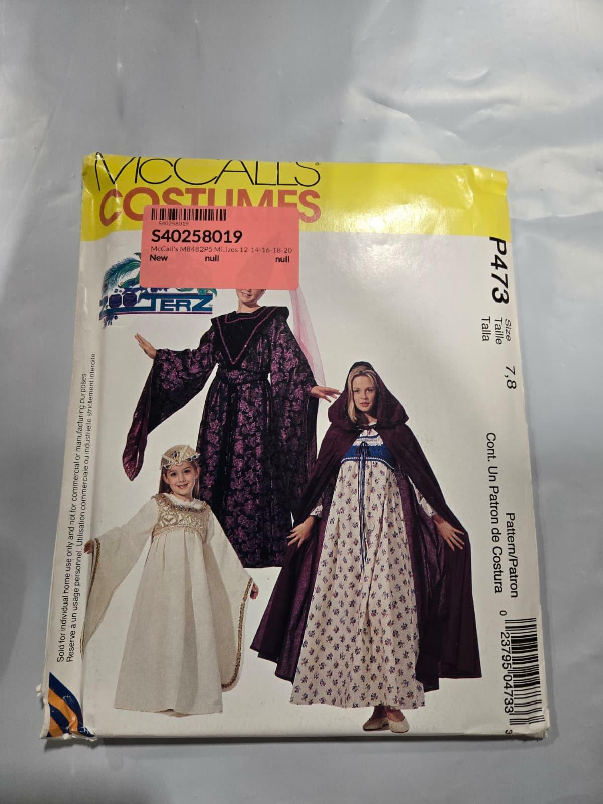 McCall's Costumes P473 Size 7,8 Zooterz