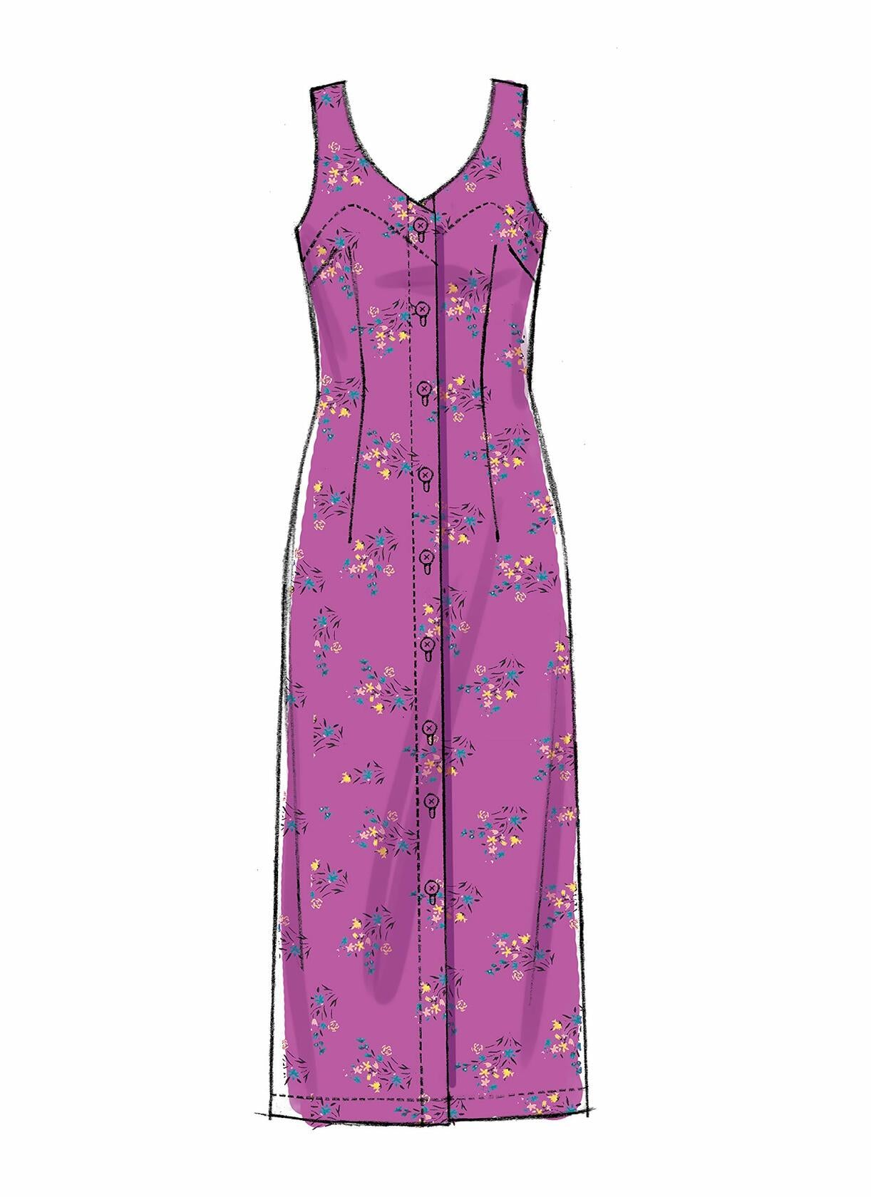 McCall's Patterns McCall's Learn Women's Sleeveless Button Up Dress, Plus Sizes