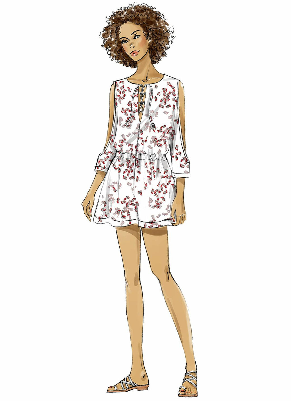 Vogue Patterns V9260 Misses' Romper and Jumpsuit with Cold Shoulder and Lace-Up