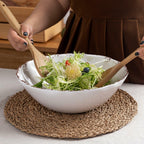 2 pieces Set LEHAHA Rustic White Melamine Large Serving Bowl,12 inches (130 OZ)